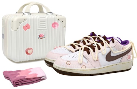 【訂製球鞋】Jordan Air Jordan 1 Low OKHR 貓咪爪印 塗鴉 摩卡 解構風 貼布 做舊 低筒 復古籃球鞋 GS 白棕粉 Buy 【訂製球鞋】Jordan Air Jordan 1 Low OKHR 貓咪爪印 塗鴉 摩卡 解構風 貼布 做舊 低筒 復古籃球鞋 GS 白棕粉