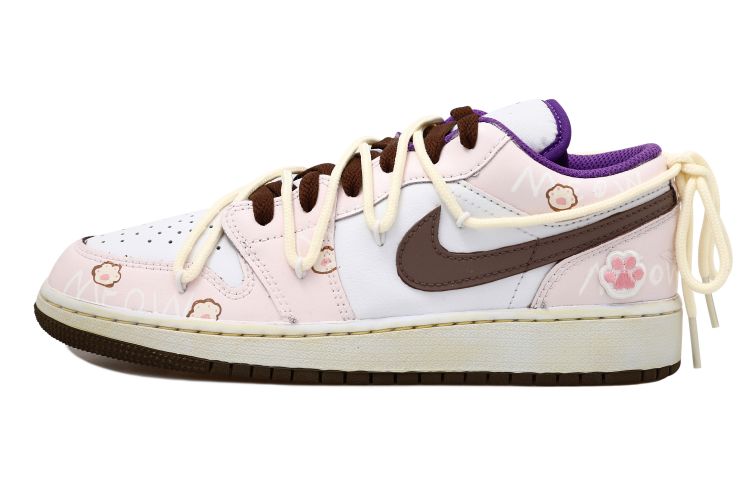 Order [定制鞋款] Air Jordan 1 Low '摩卡猫爪涂鸦' 553560-215(Team拾玖-挚爱喵喵S-BOX）