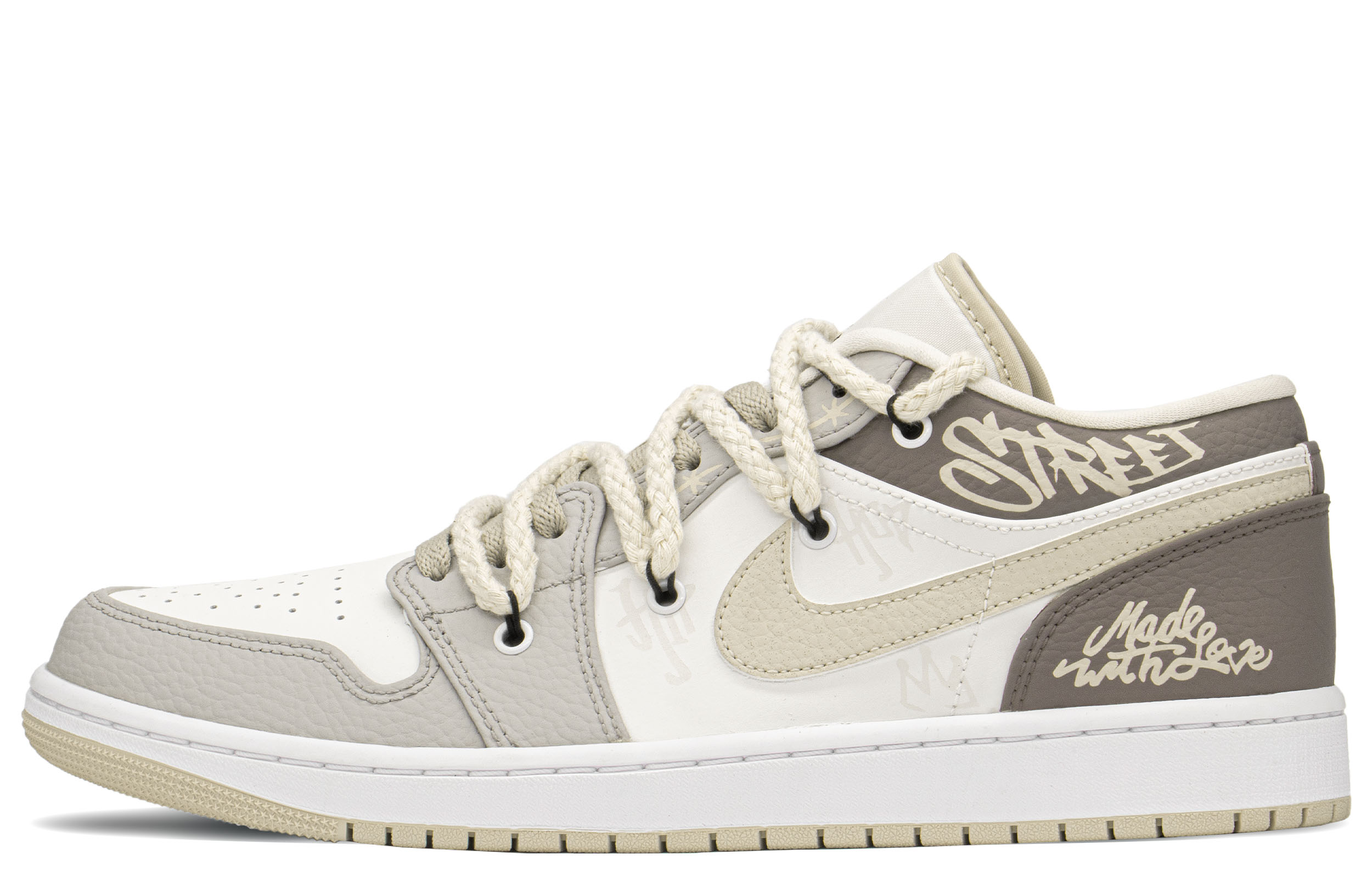Buy [Zapatos Personalizados] Air Jordan 1 Low 'Mocha Khaki' FB7168-121(TeamA-AJ男爱情奶咖S-BOX)