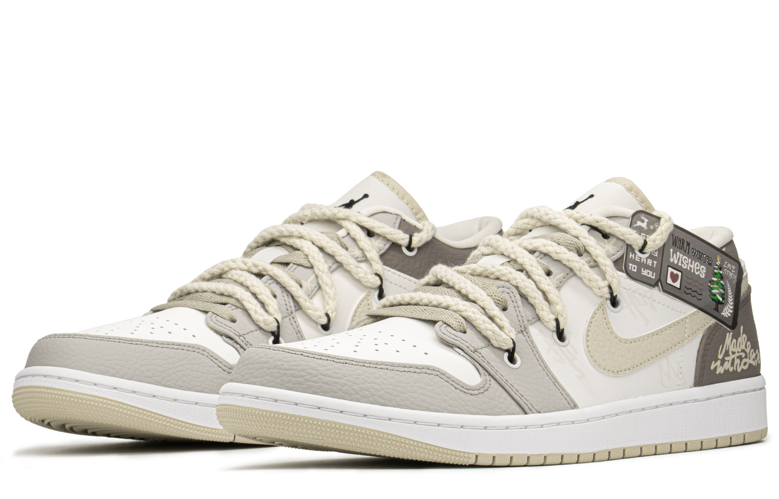 Lookbook [Zapatos Personalizados] Air Jordan 1 Low 'Mocha Khaki' FB7168-121(TeamA-AJ男爱情奶咖S-BOX)