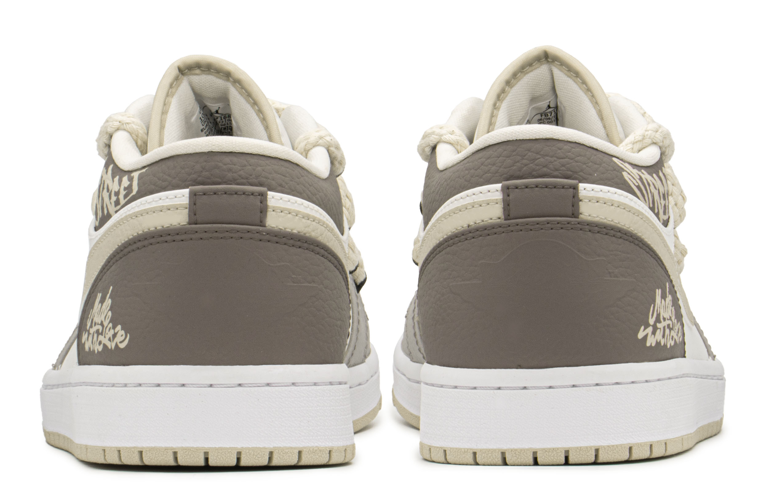 Shop [Zapatos Personalizados] Air Jordan 1 Low 'Mocha Khaki' FB7168-121(TeamA-AJ男爱情奶咖S-BOX)