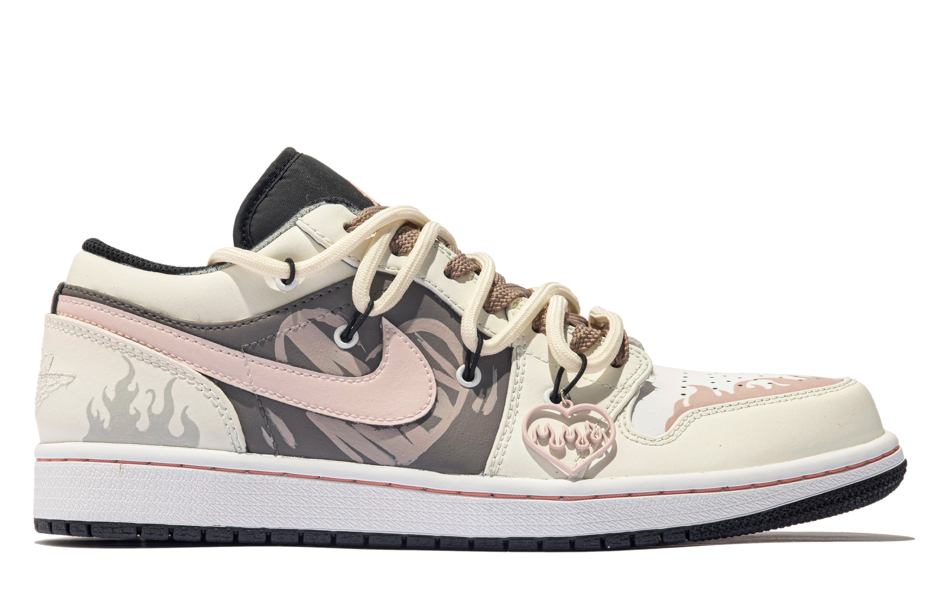 Order Zapatillas personalizadas Air Jordan 1 Low 'Mocha Stars Graffiti' 553560-062(TeamM-女款摩卡心脏stars)