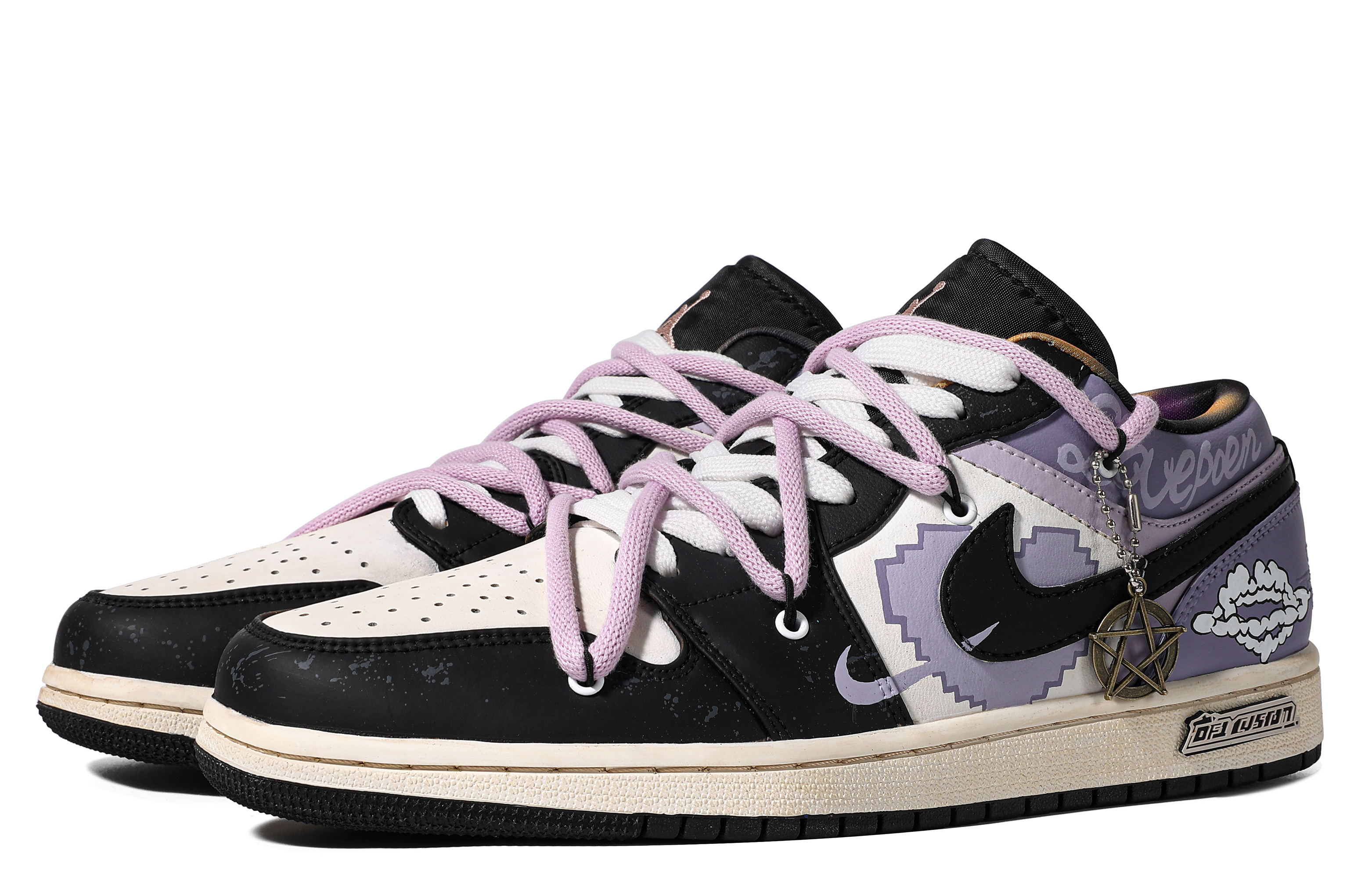Shop Zapatillas Air Jordan 1 Low 'Molotov Distressed Púrpura y Negro' DQ8422-001(TeamM-男款莫洛托夫S-BOX)