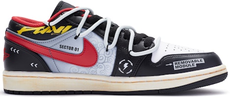 【定制球鞋】Jordan Air Jordan 1 Low 僵屍先生 解構 手繪噴繪 低筒 復古籃球鞋 男款 黑灰紅 Order 【定制球鞋】Jordan Air Jordan 1 Low 僵屍先生 解構 手繪噴繪 低筒 復古籃球鞋 男款 黑灰紅