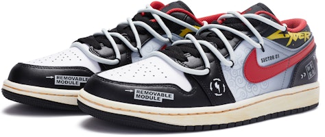 【定制球鞋】Jordan Air Jordan 1 Low 僵屍先生 解構 手繪噴繪 低筒 復古籃球鞋 男款 黑灰紅 Lookbook 【定制球鞋】Jordan Air Jordan 1 Low 僵屍先生 解構 手繪噴繪 低筒 復古籃球鞋 男款 黑灰紅