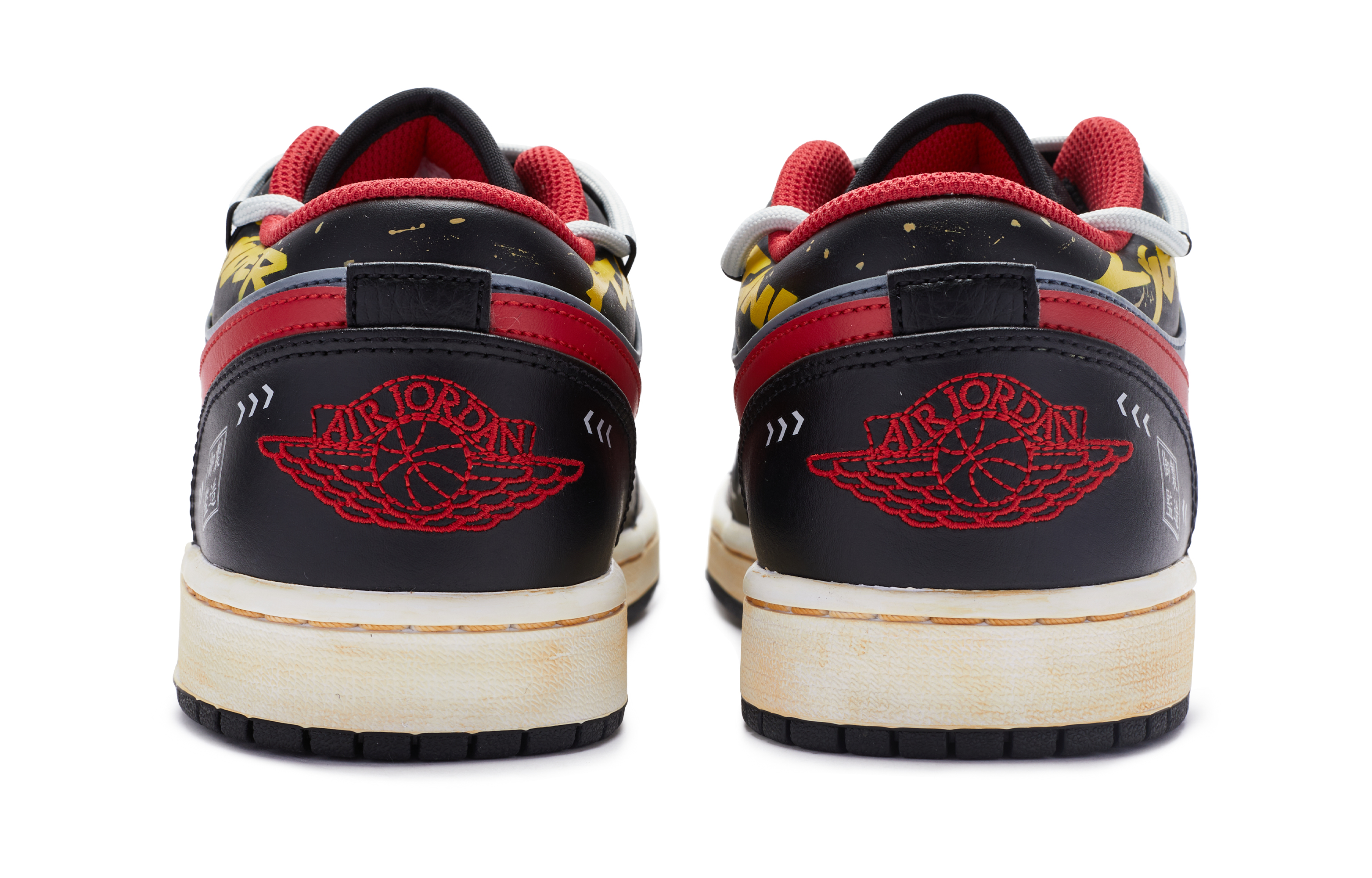 Shop 【定制球鞋】Jordan Air Jordan 1 Low 僵屍先生 解構 手繪噴繪 低筒 復古籃球鞋 男款 黑灰紅