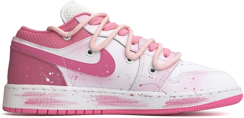 【定製球鞋】 Jordan Air Jordan 1 Low 音樂花園 少女心 潑墨解構 低筒 復古籃球鞋 GS 粉白 Order 【定製球鞋】 Jordan Air Jordan 1 Low 音樂花園 少女心 潑墨解構 低筒 復古籃球鞋 GS 粉白