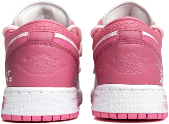 【定製球鞋】 Jordan Air Jordan 1 Low 音樂花園 少女心 潑墨解構 低筒 復古籃球鞋 GS 粉白 Shop 【定製球鞋】 Jordan Air Jordan 1 Low 音樂花園 少女心 潑墨解構 低筒 復古籃球鞋 GS 粉白