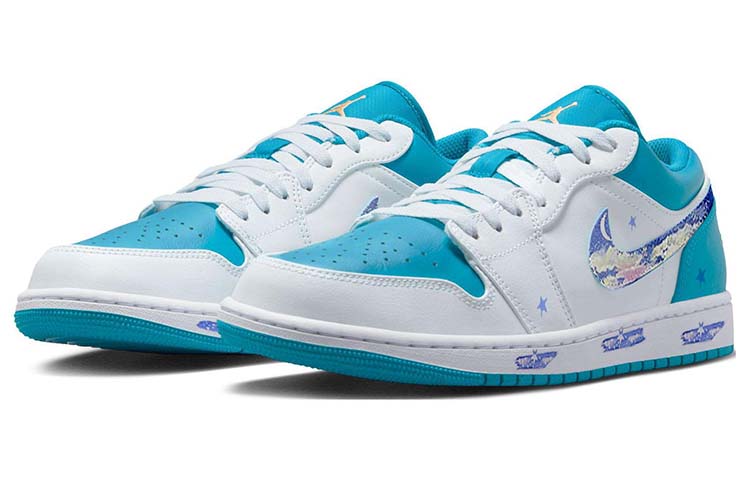 Lookbook [Sepatu Custom] Air Jordan 1 Low 'Biru Bintang Putih Mistis' 553558-174-450514