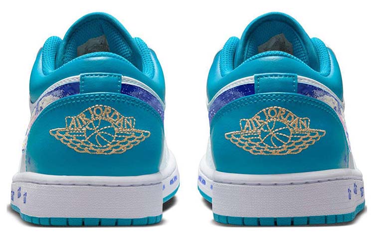 Shop [Sepatu Custom] Air Jordan 1 Low 'Biru Bintang Putih Mistis' 553558-174-450514