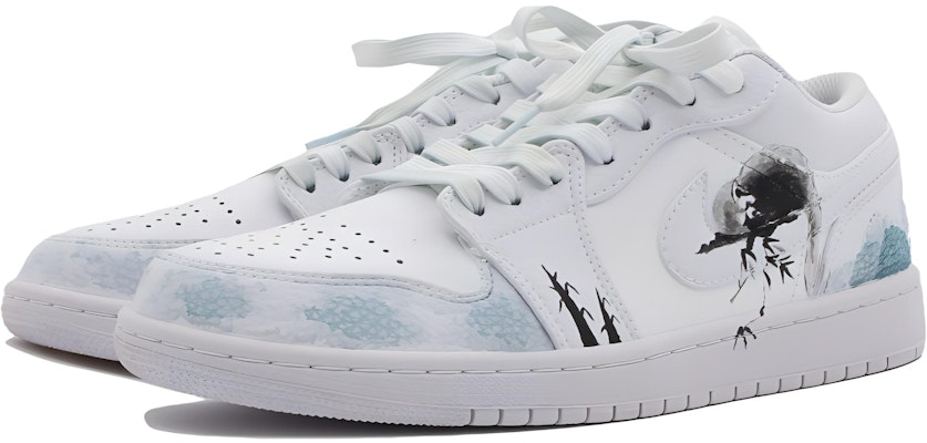 【訂製球鞋】 Jordan Air Jordan 1 彩墨軒 大自然 國風 小浣熊 清新 防滑輕便 低筒 復古籃球鞋 男女同款 黑白 Shop 【訂製球鞋】 Jordan Air Jordan 1 彩墨軒 大自然 國風 小浣熊 清新 防滑輕便 低筒 復古籃球鞋 男女同款 黑白