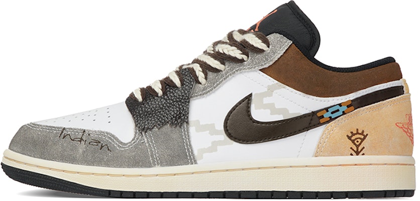 에어 조던 1 로우 '나바호 토템 그레이-화이트-브라운' (커스텀) DX4334-008(Team拾柒-男款低帮纳瓦霍图腾球鞋) Order 에어 조던 1 로우 '나바호 토템 그레이-화이트-브라운' (커스텀) DX4334-008(Team拾柒-男款低帮纳瓦霍图腾球鞋)