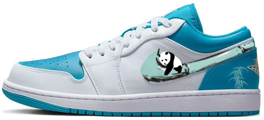 【客製化球鞋】 Jordan Air Jordan 1 Low 新中式 熊貓抱竹 防滑耐磨 低筒 復古籃球鞋 男款 藍白綠 Buy 【客製化球鞋】 Jordan Air Jordan 1 Low 新中式 熊貓抱竹 防滑耐磨 低筒 復古籃球鞋 男款 藍白綠