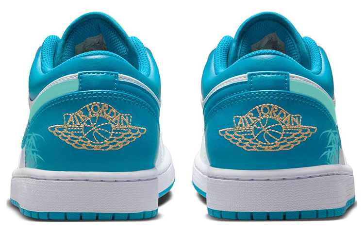 Shop 【客製化球鞋】 Jordan Air Jordan 1 Low 新中式 熊貓抱竹 防滑耐磨 低筒 復古籃球鞋 男款 藍白綠