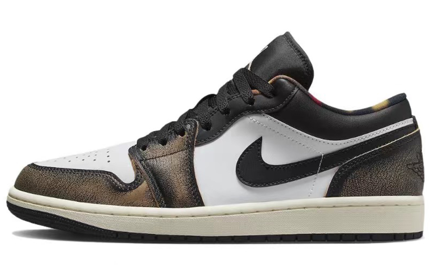 Cheap [定制鞋款] Air Jordan 1 Low '新年灰棕' DQ8422-001(TeamE-男款手绘皮贴灰白棕BOX)