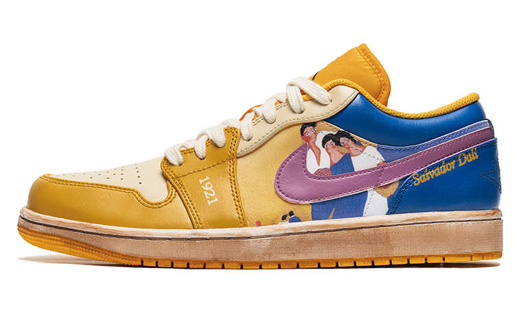 Order 커스텀 에어 조던 1 로우 '유화 초상화' (Custom 에어 조던 1 로 '유화') 553558-701(TeamB-男款人像风C-BOX)