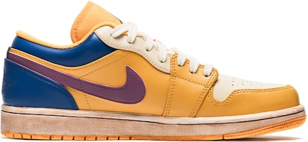 【訂製球鞋】Jordan Air Jordan 1 低幫 野鶴製造 油畫主題 人像風 特別訂製款 鞋底做舊 低幫 復古籃球鞋 男款 白黃 Order 【訂製球鞋】Jordan Air Jordan 1 低幫 野鶴製造 油畫主題 人像風 特別訂製款 鞋底做舊 低幫 復古籃球鞋 男款 白黃