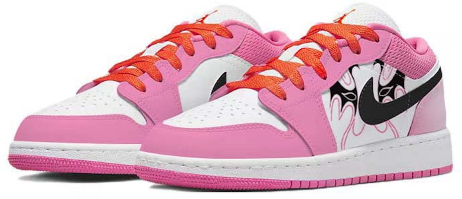 【訂製球鞋】 Jordan Air Jordan 1 東方美學 中式紅流 百變面譜 防滑耐磨 低筒 復古籃球鞋 GS 黑粉 Lookbook 【訂製球鞋】 Jordan Air Jordan 1 東方美學 中式紅流 百變面譜 防滑耐磨 低筒 復古籃球鞋 GS 黑粉