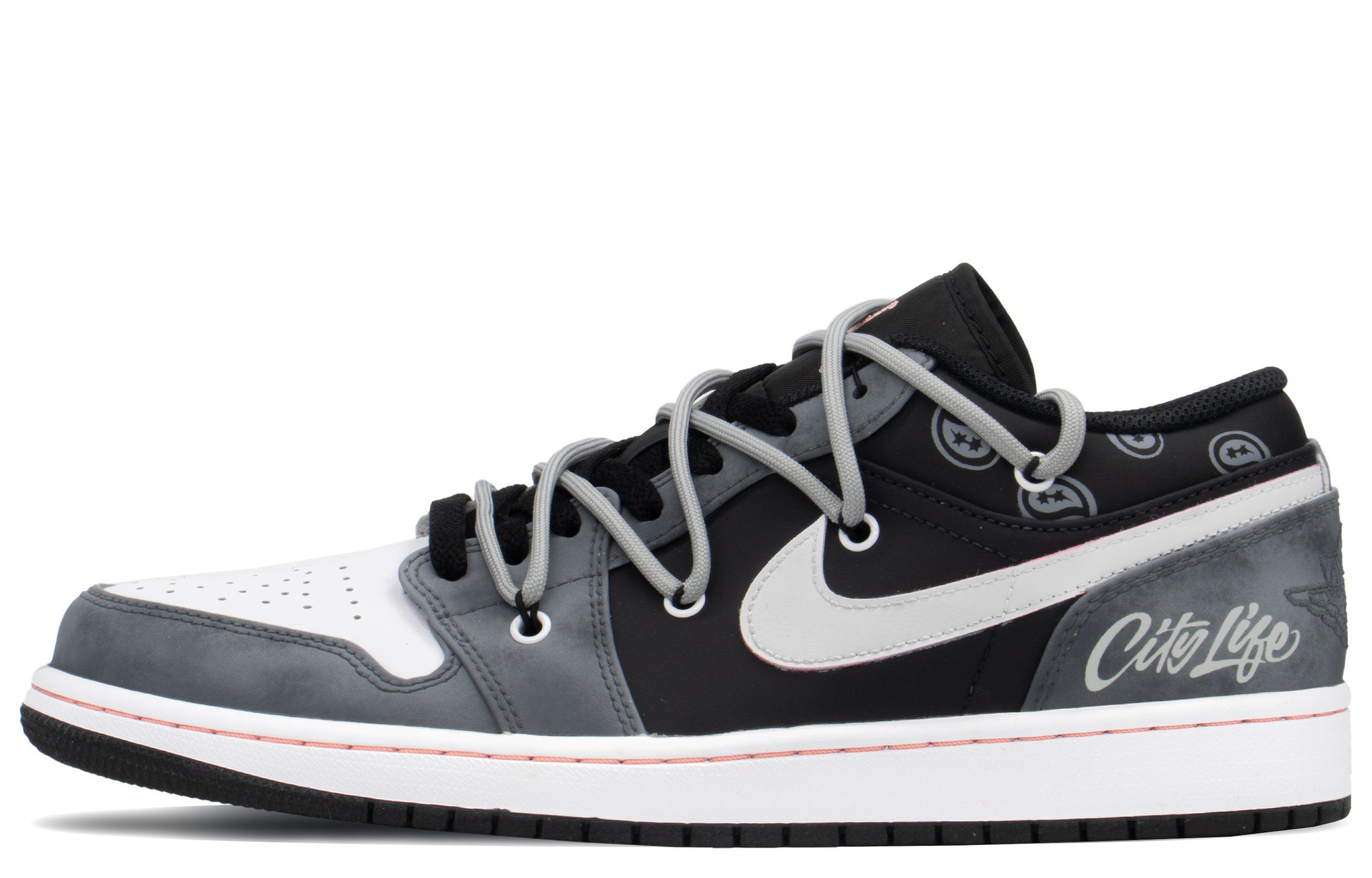 [Custom Shoes] Jordan 1 Low 'Paisley Black White'