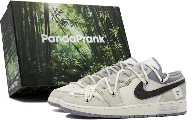 【訂製球鞋】Jordan Air Jordan 1 熊貓惡作劇 灰色軌跡 蛇皮鉤 舒適百搭 低筒 復古籃球鞋 GS 灰白 Buy 【訂製球鞋】Jordan Air Jordan 1 熊貓惡作劇 灰色軌跡 蛇皮鉤 舒適百搭 低筒 復古籃球鞋 GS 灰白
