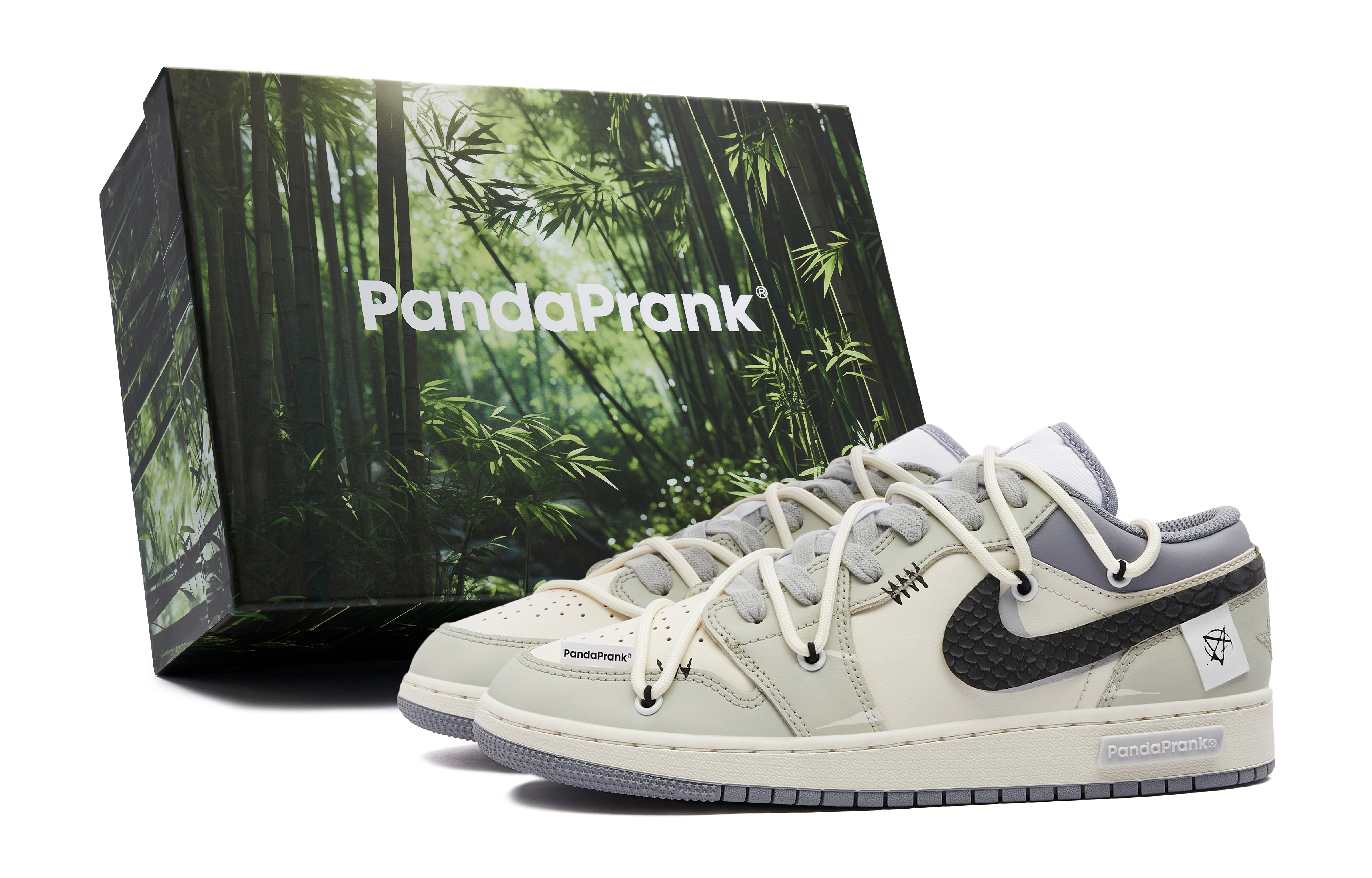 Buy [定制鞋款] Air Jordan 1 Low '熊猫恶作剧灰轨蛇皮' 553560-053-486830