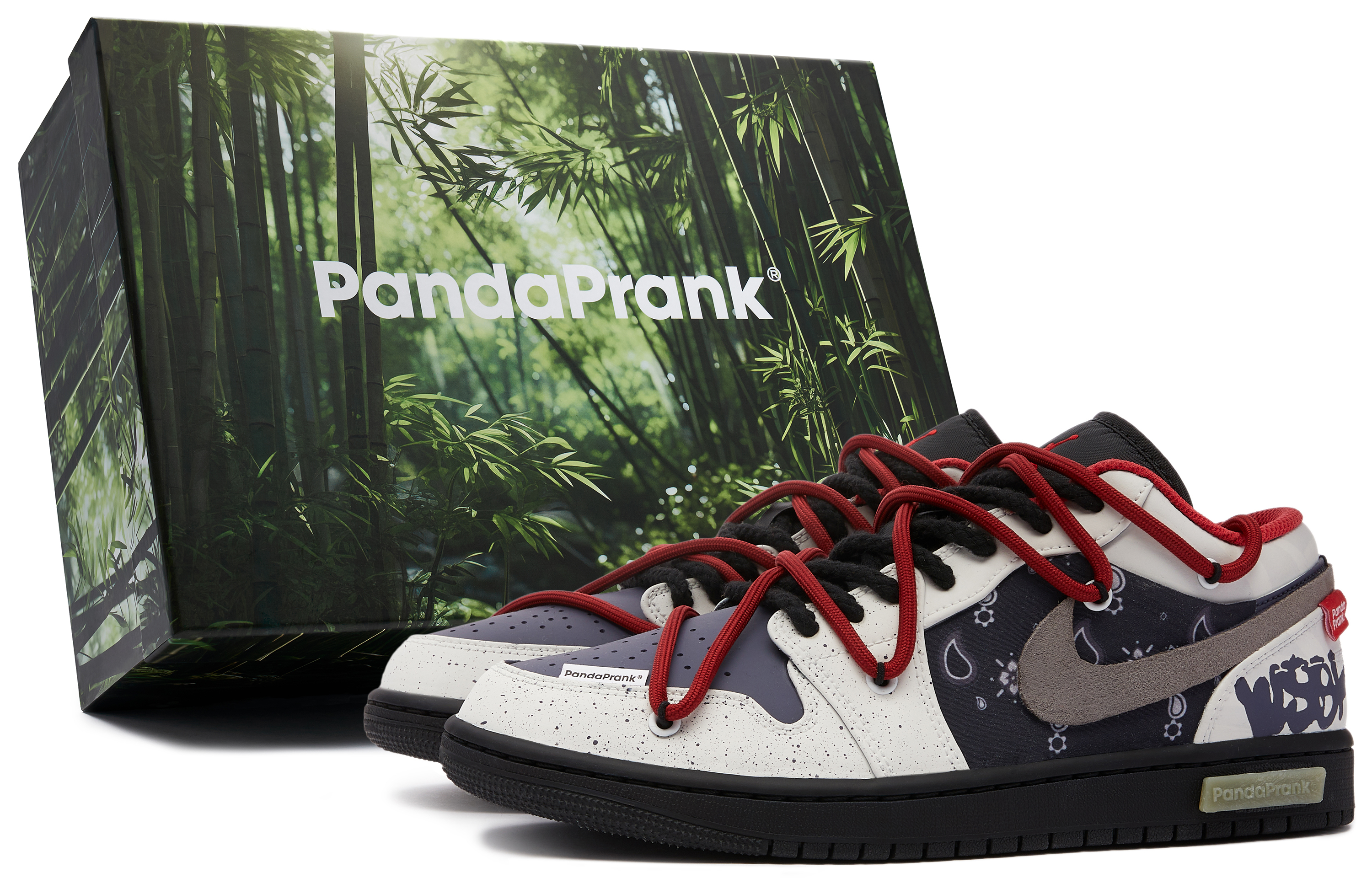 Buy [Kasut Custom] Air Jordan 1 Low 'Panda Mischief Lava' 553558-063-481203