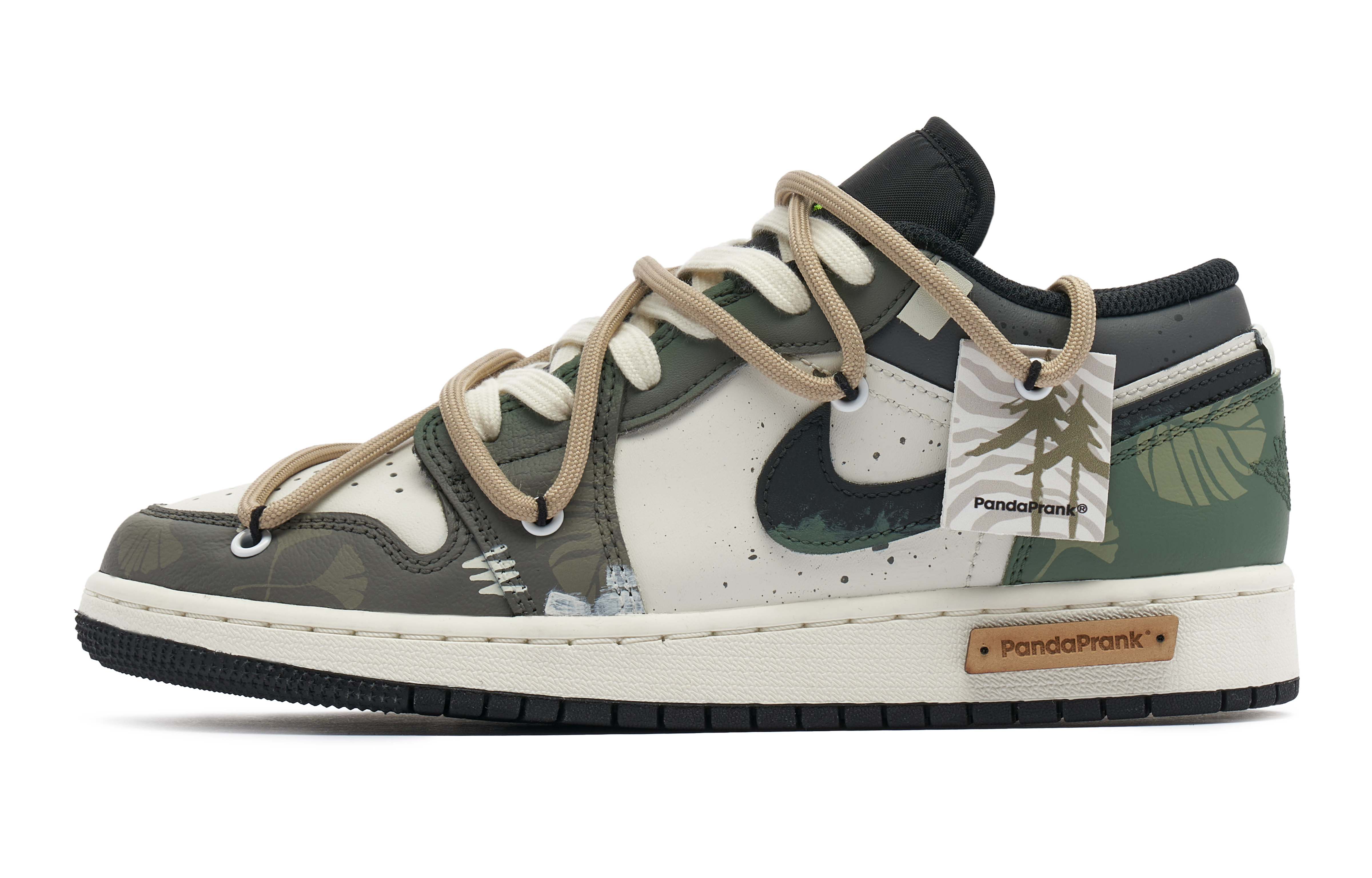 [Custom Shoes] Air Jordan 1 Low 'Panda Prank Jungle Green Summer Morandi'