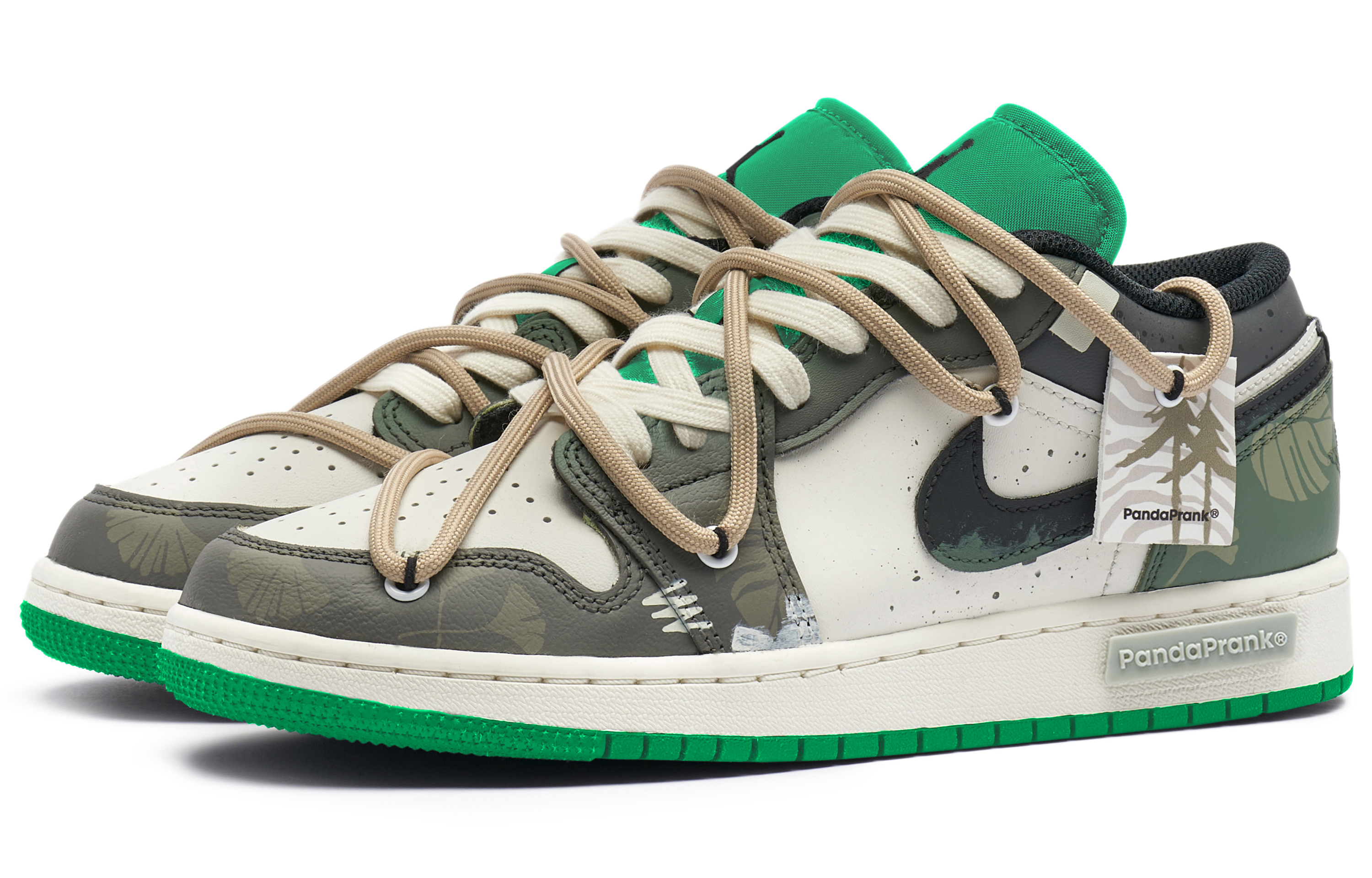 Lookbook Jordan 1 Low Panda Prank Marrón Blanco 553558-065(TeamH-男款绿野浮渊S-BOX)