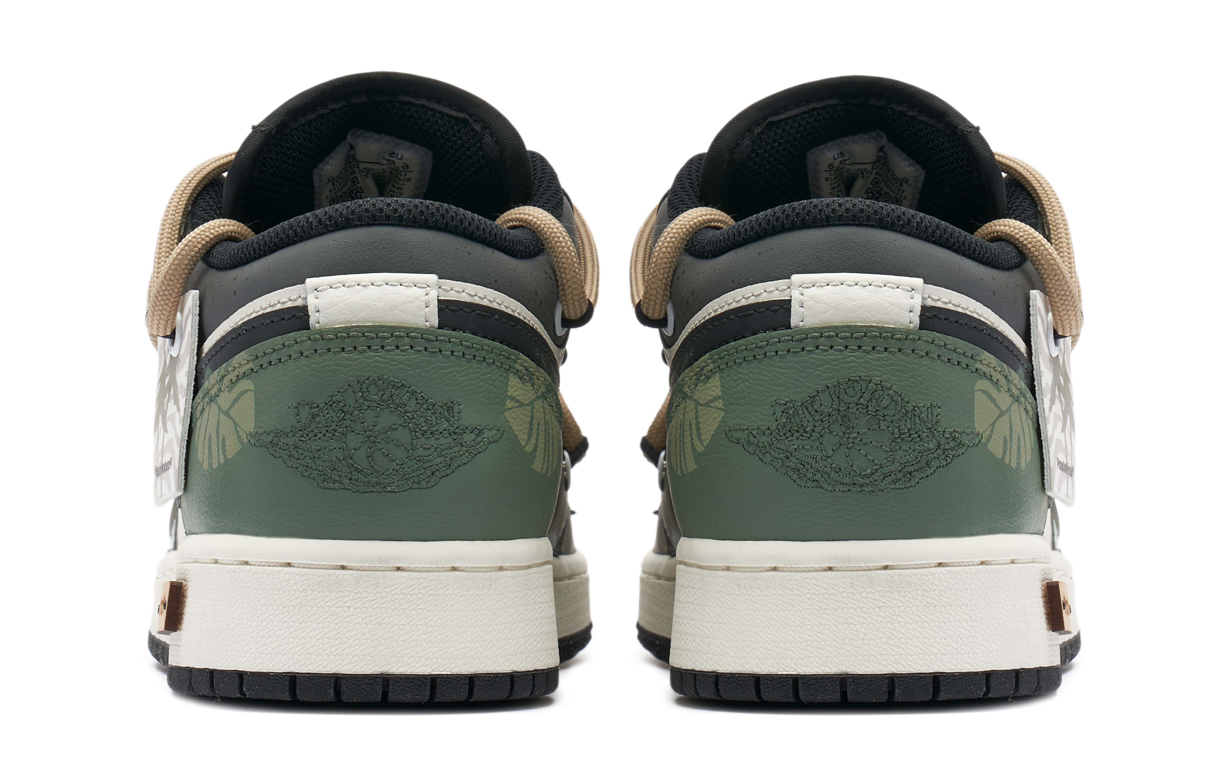 Shop カスタムAJ1 ロー "パンダ悪戯ジャングル夏モランディ" DO8244-003(TeamH-女款绿野浮渊S-BOX)