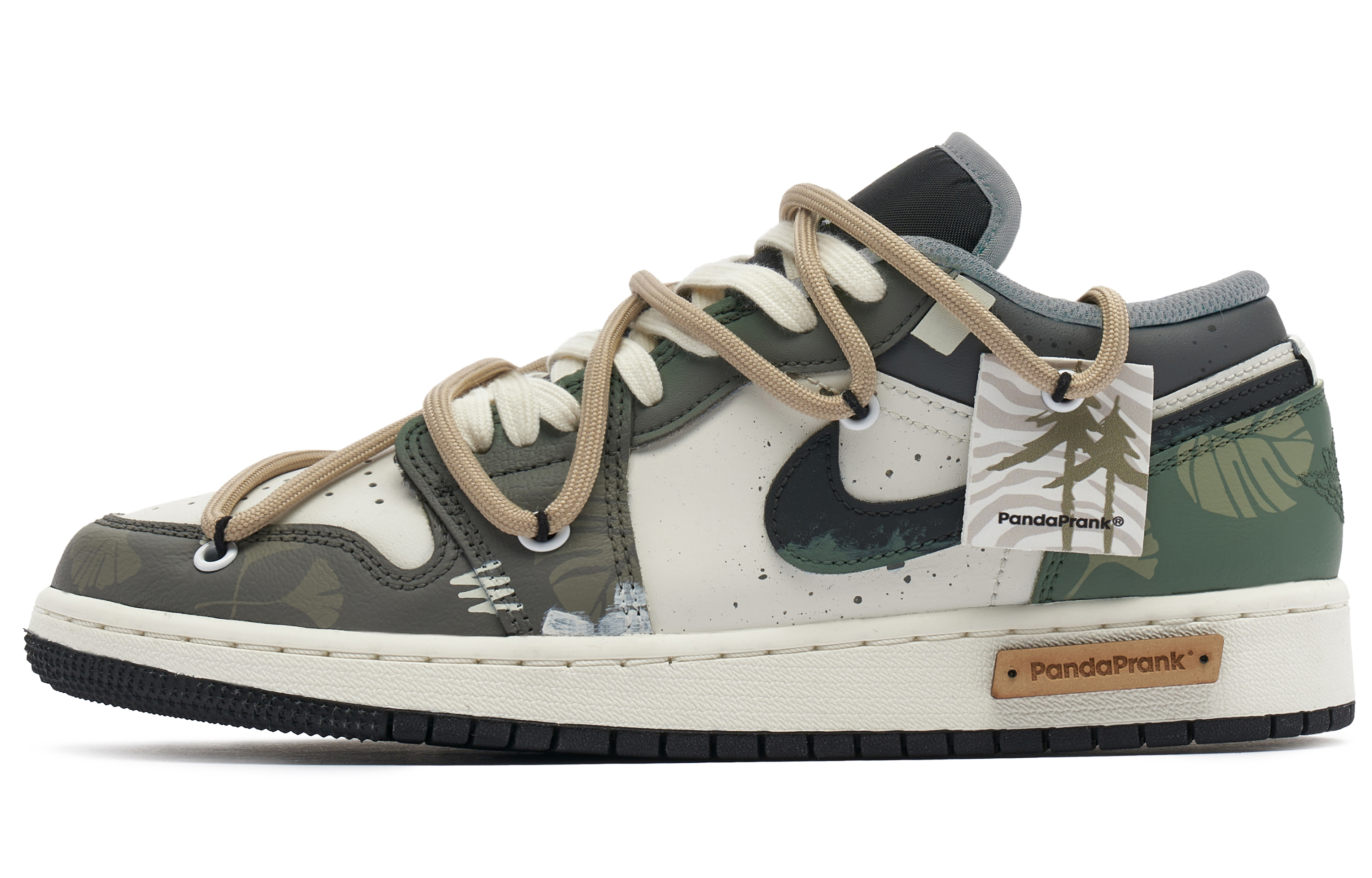 Buy [Custom Shoes] Air Jordan 1 Low 'Panda Prankster Jungle Green'