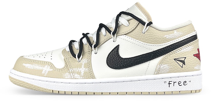 custom-shoes-air-jordan-1-low-paper-plane-deconstructed-white-yellow