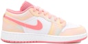 Order 【客製化球鞋】 Jordan Air Jordan 1 低筒 OKHR 清新 愛心 星星 夢幻暈染 復古籃球鞋 GS 粉白黃