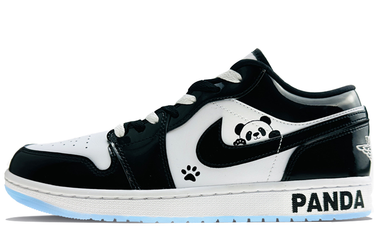Buy [Sepatu Custom] Air Jordan 1 Low 'Patent Panda' DV1309-100(Team40-男款漆皮熊猫黑白)