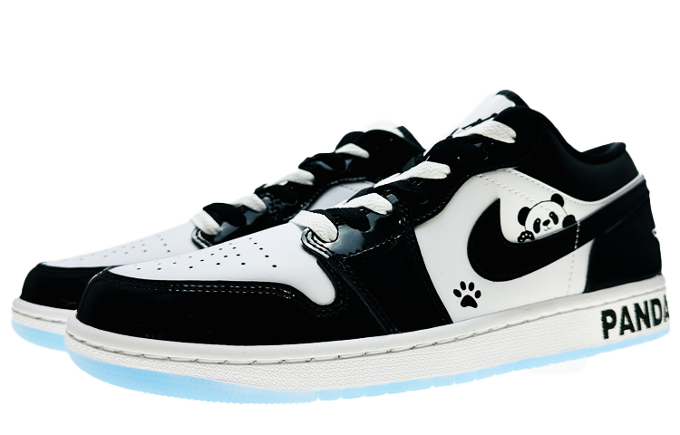 Lookbook [Sepatu Custom] Air Jordan 1 Low 'Patent Panda' DV1309-100(Team40-男款漆皮熊猫黑白)