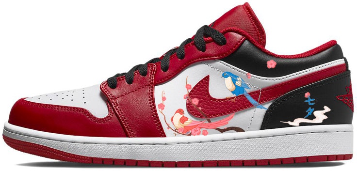 custom-shoes-air-jordan-1-low-peach-blossom-red-white-black