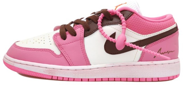 【定製球鞋】Jordan Air Jordan 1 Low OKHR 水蜜桃 馬卡龍 雕飾字母 復古風 低筒 復古籃球鞋 GS 白粉棕色 Order 【定製球鞋】Jordan Air Jordan 1 Low OKHR 水蜜桃 馬卡龍 雕飾字母 復古風 低筒 復古籃球鞋 GS 白粉棕色