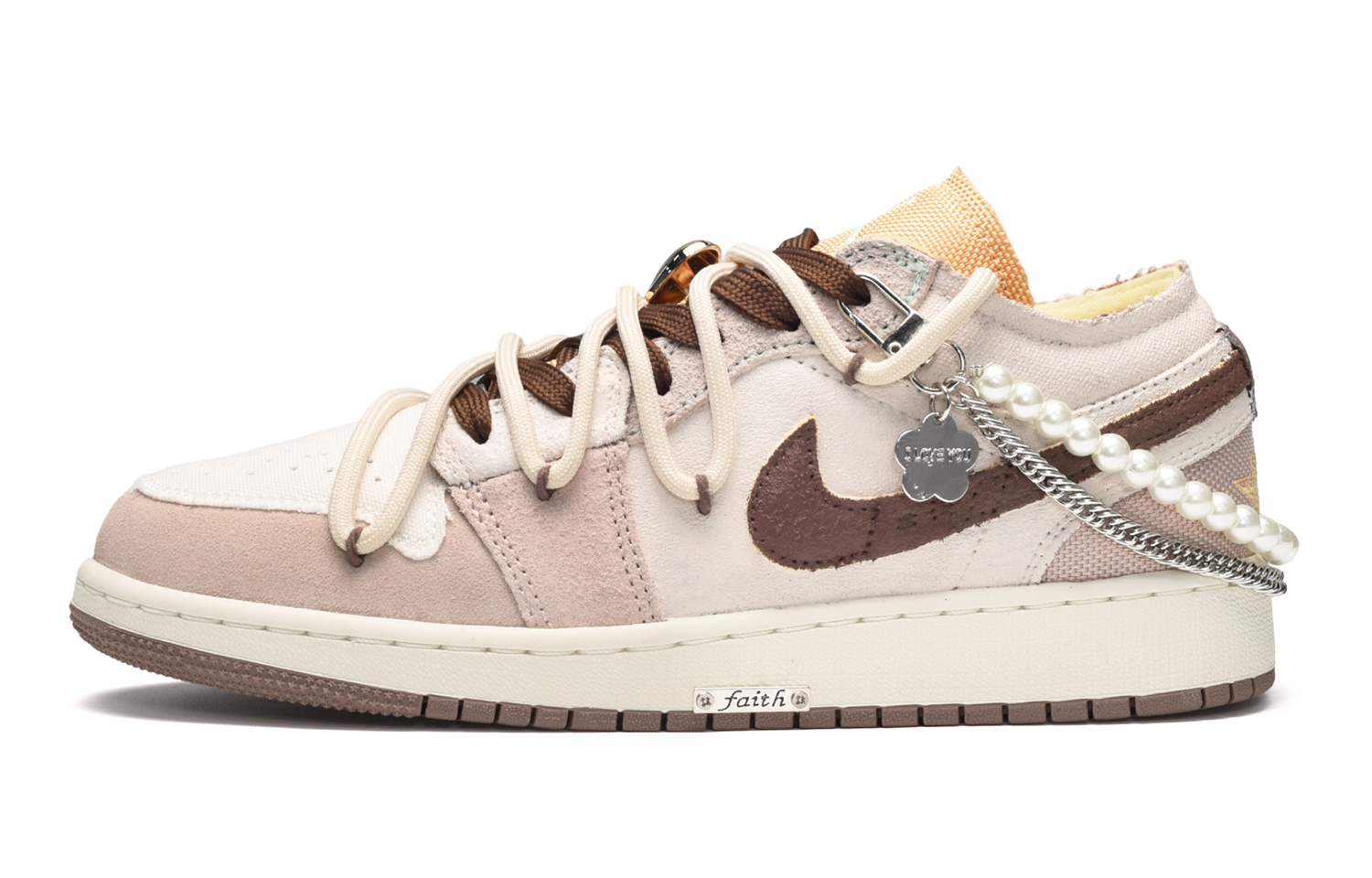 Buy [Sepatu Custom] Air Jordan 1 Low 'Pearl Chocolate' DZ4465-200(TeamE-女款珍珠巧克力紫白棕)