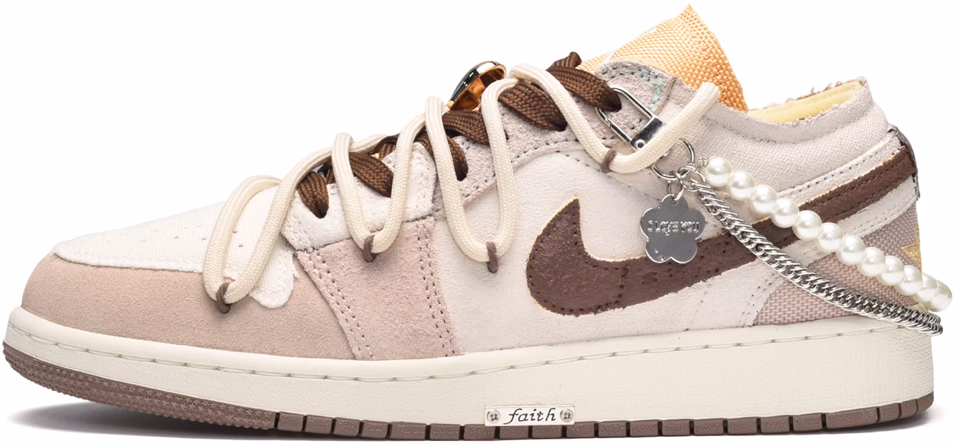 custom-shoes-air-jordan-1-low-pearl-chocolate