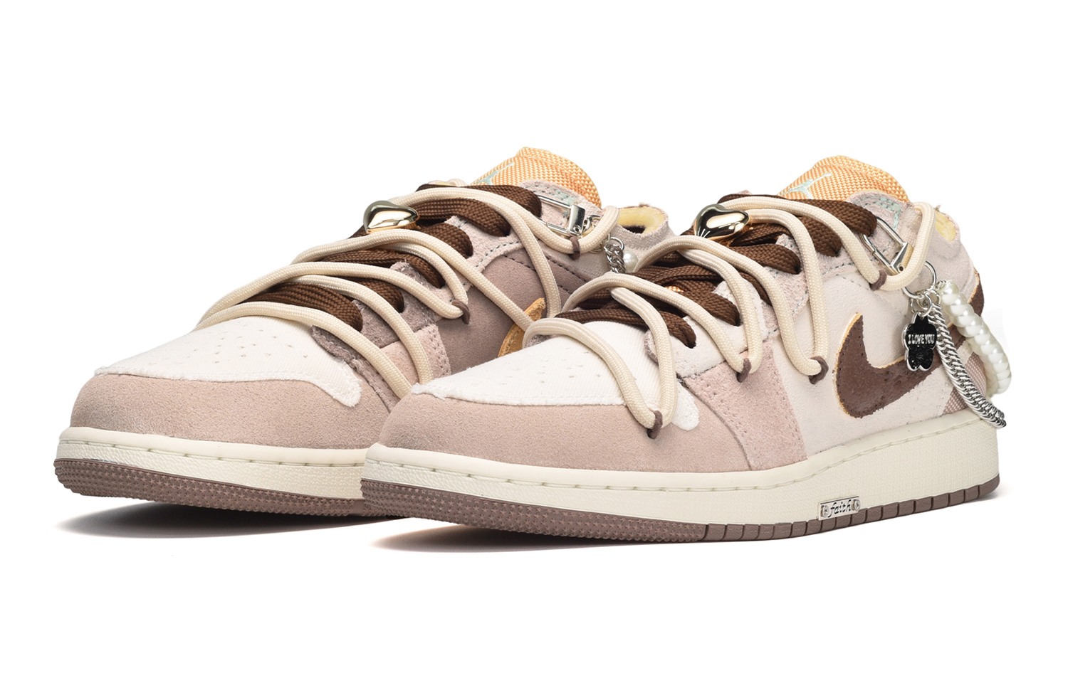 Lookbook [Sepatu Custom] Air Jordan 1 Low 'Pearl Chocolate' DZ4465-200(TeamE-女款珍珠巧克力紫白棕)