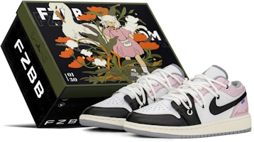 【定制球鞋】 Jordan Air Jordan 1 Low FZBB 減齡穿搭 解構禮盒 噴漆塗鴉 低幫 復古籃球鞋 GS 粉黑 Buy 【定制球鞋】 Jordan Air Jordan 1 Low FZBB 減齡穿搭 解構禮盒 噴漆塗鴉 低幫 復古籃球鞋 GS 粉黑