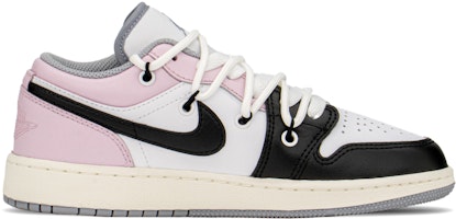 【定制球鞋】 Jordan Air Jordan 1 Low FZBB 減齡穿搭 解構禮盒 噴漆塗鴉 低幫 復古籃球鞋 GS 粉黑 Lookbook 【定制球鞋】 Jordan Air Jordan 1 Low FZBB 減齡穿搭 解構禮盒 噴漆塗鴉 低幫 復古籃球鞋 GS 粉黑