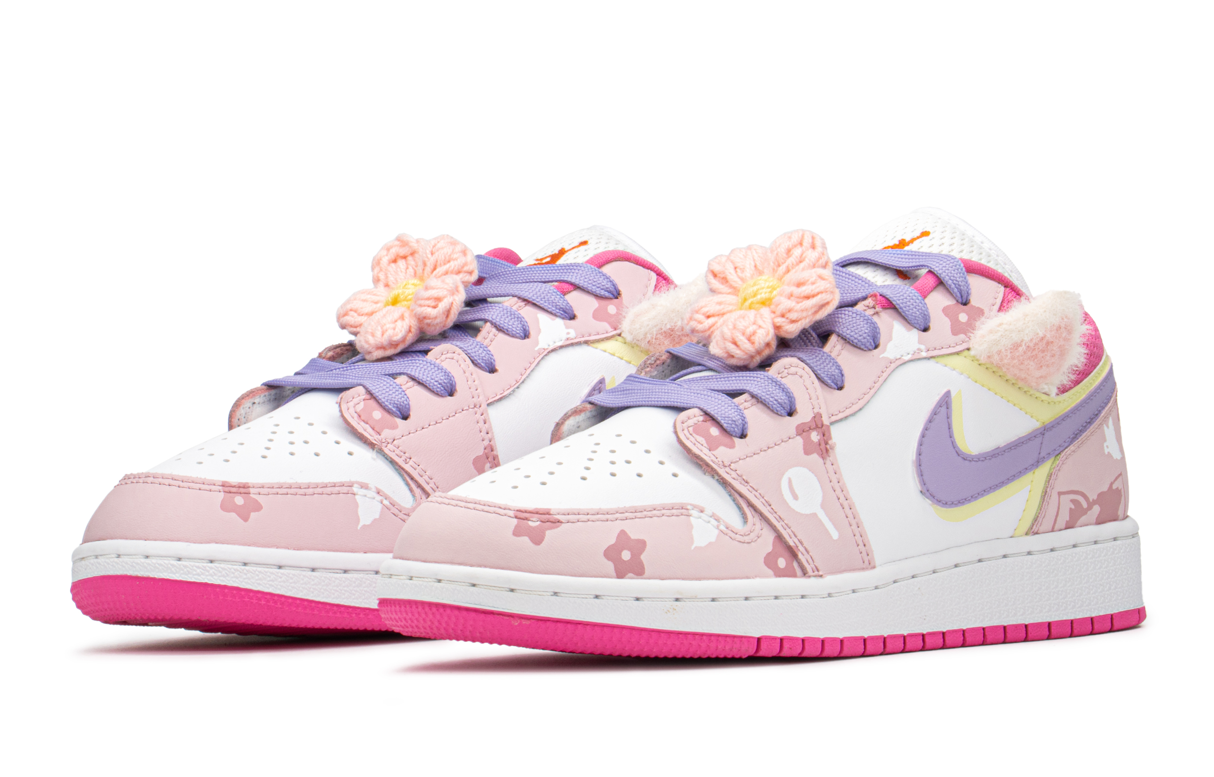 Lookbook 【訂製球鞋】 Jordan Air Jordan 1 FZBB 城堡限定主題 妲己 粉狐狸 低筒 復古籃球鞋 GS 粉紫