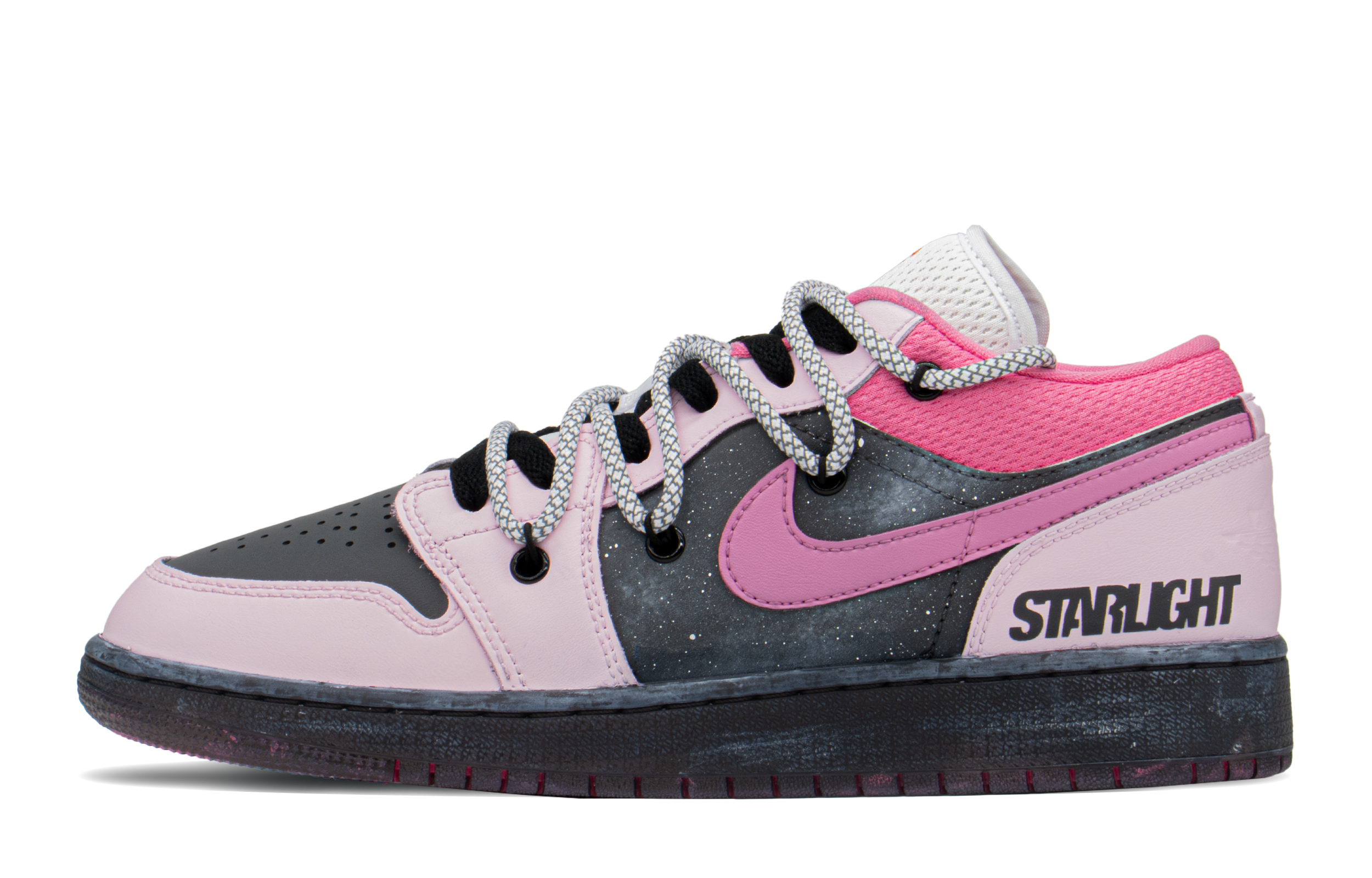 Lookbook [Sepatu Kustom] Air Jordan 1 Low 'Pink Black Deconstructed' DR9498-168(TeamA-AJL女粉星光S-BOX)