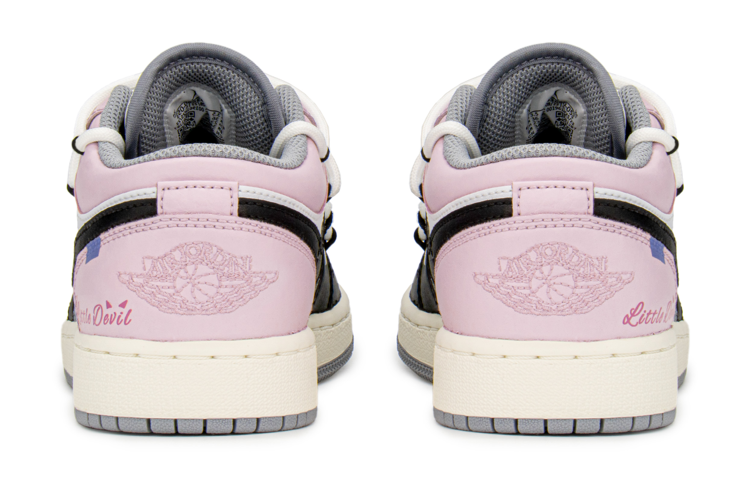 Shop 커스텀 에어 조던 1 로우 '핑크 블랙 그래피티' 553560-053(TeamA-AJ女粉小恶魔)