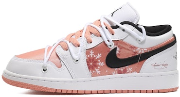 【定制球鞋】 Jordan Air Jordan 1 Low 粉色櫻花 雪花圖案 浪漫氛圍感 清新自然 低幫 復古籃球鞋 GS 白粉黑 Buy 【定制球鞋】 Jordan Air Jordan 1 Low 粉色櫻花 雪花圖案 浪漫氛圍感 清新自然 低幫 復古籃球鞋 GS 白粉黑
