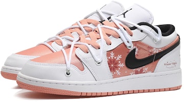 【定制球鞋】 Jordan Air Jordan 1 Low 粉色櫻花 雪花圖案 浪漫氛圍感 清新自然 低幫 復古籃球鞋 GS 白粉黑 Lookbook 【定制球鞋】 Jordan Air Jordan 1 Low 粉色櫻花 雪花圖案 浪漫氛圍感 清新自然 低幫 復古籃球鞋 GS 白粉黑