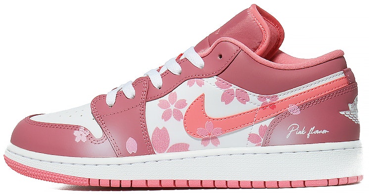 custom-shoes-air-jordan-1-low-pink-flower-ocean