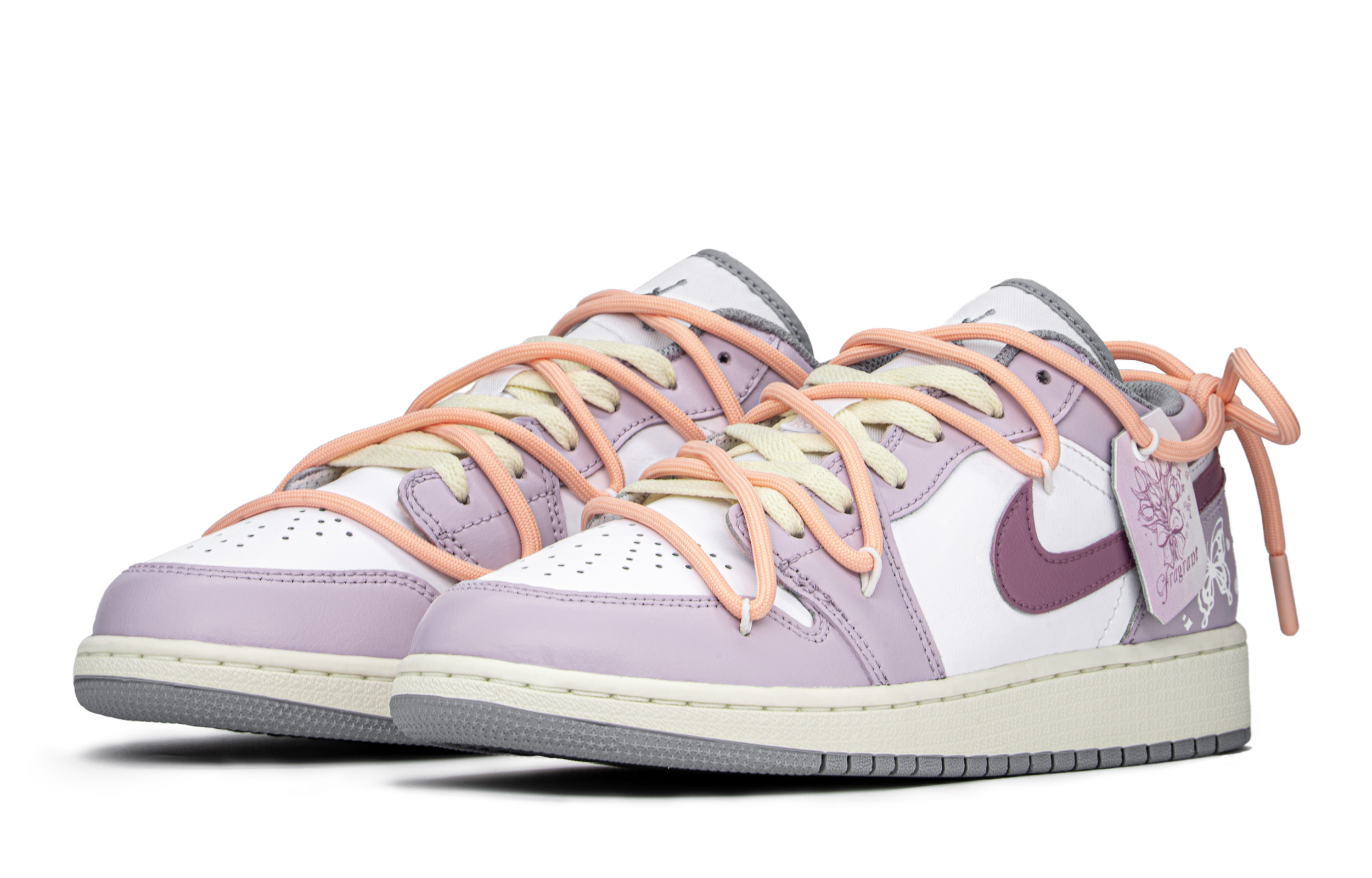 Lookbook 【客製化球鞋】Jordan Air Jordan 1 FZBB 主題 百搭 簡潔 低筒 復古籃球鞋 GS 粉紫