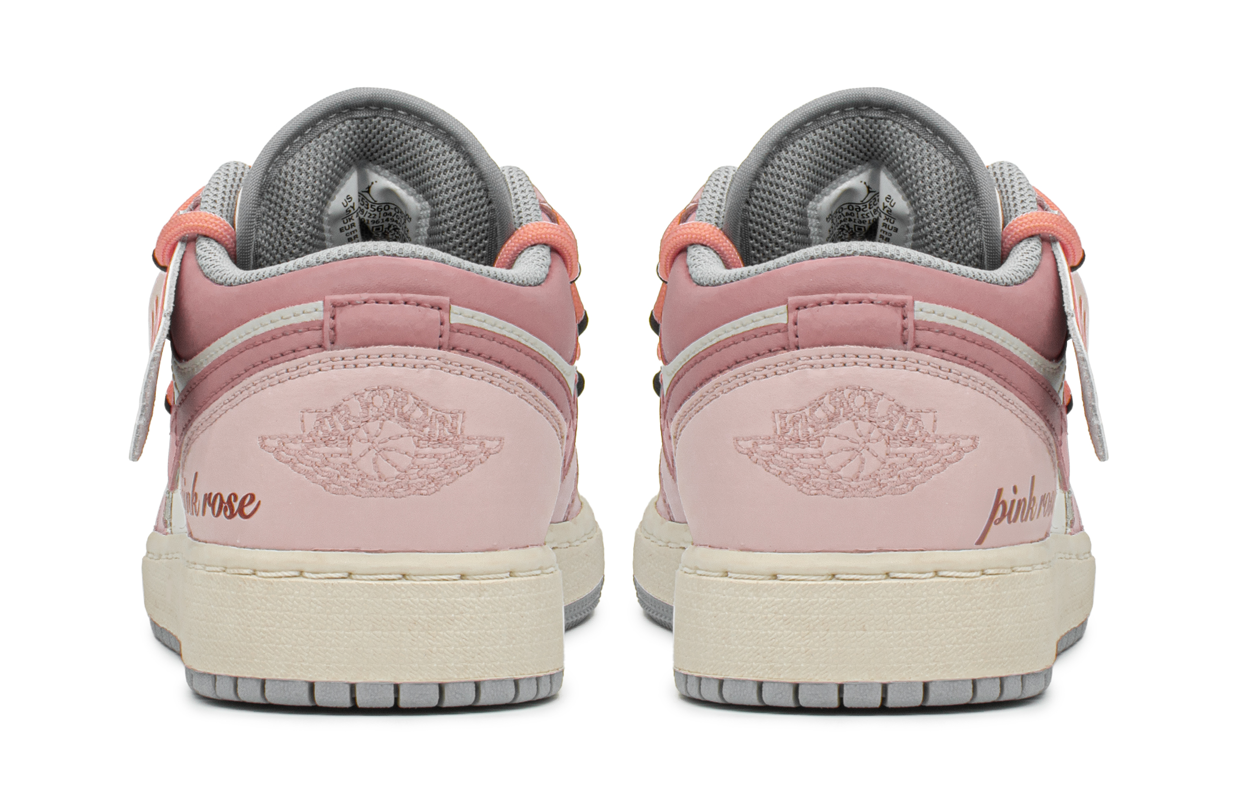 Purchase [Kasut Custom] Air Jordan 1 Low 'Merah Jambu Rose' 553560-053(TeamA-AJ粉玫瑰S-BOX)