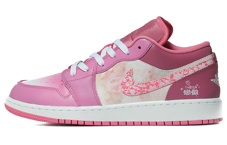 Buy [Sepatu Kustom] Air Jordan 1 Low 'Pink Putih' 553560-616(Team10--恋恋蔷薇)